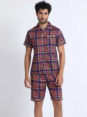 Bright Checks Digital Printed Half Sleeve Co-Ords