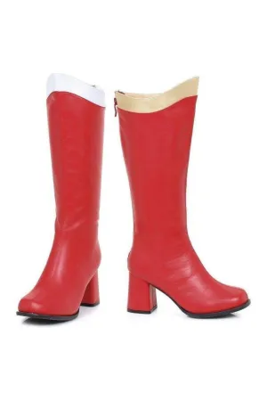 300-SUPER Costume Boot | Red Faux Leather