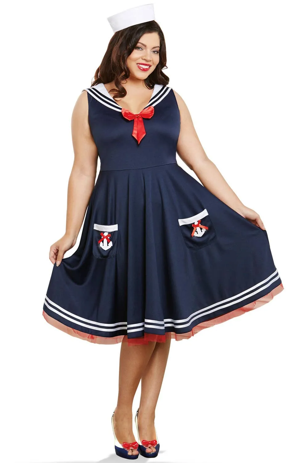 All Aboard Retro 1940s Sailor Womens Plus Size Costume