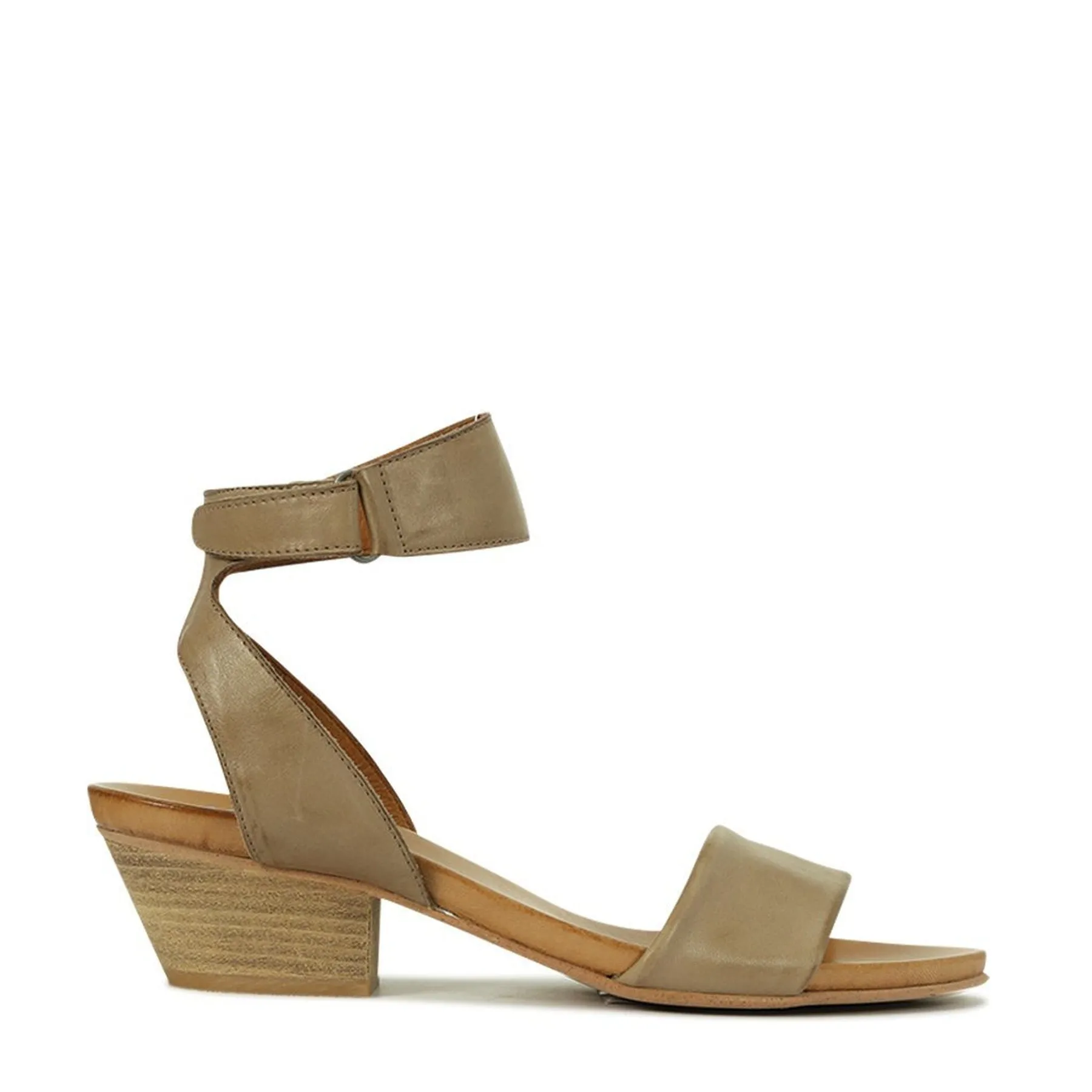 CUBO WOODEN STACK HEEL SANDALS LEATHER