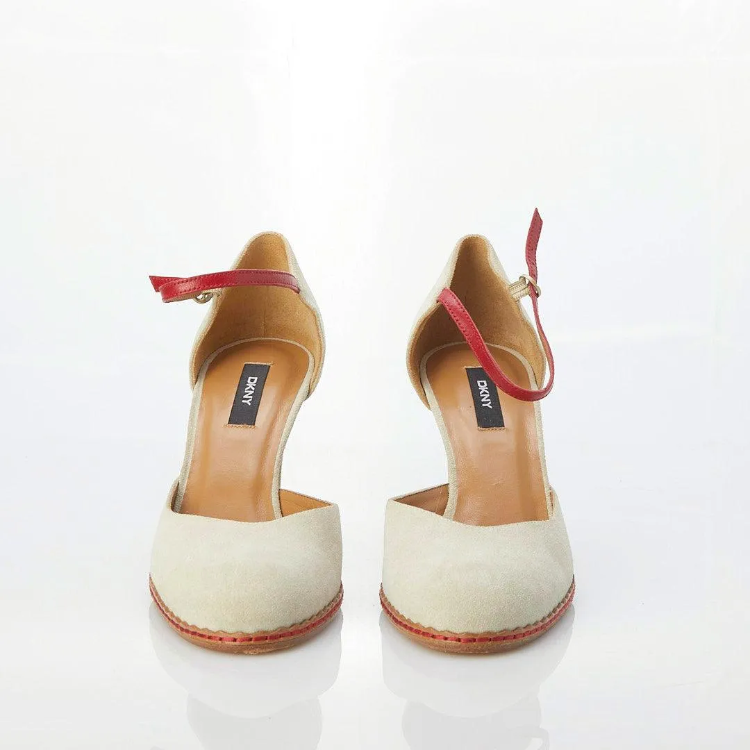 DKNY Suede Cream Mary Jane Shoe US 9.5 / UK 6.5