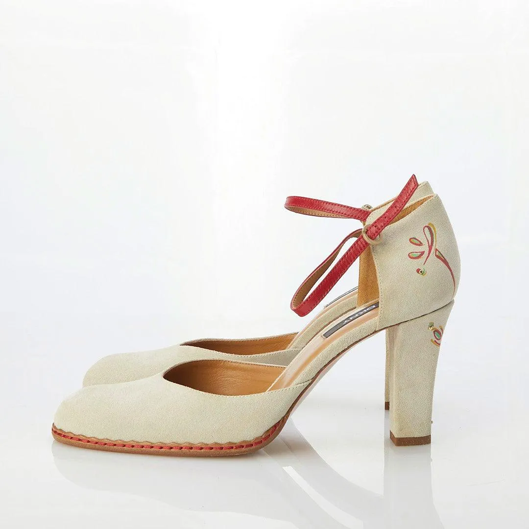 DKNY Suede Cream Mary Jane Shoe US 9.5 / UK 6.5