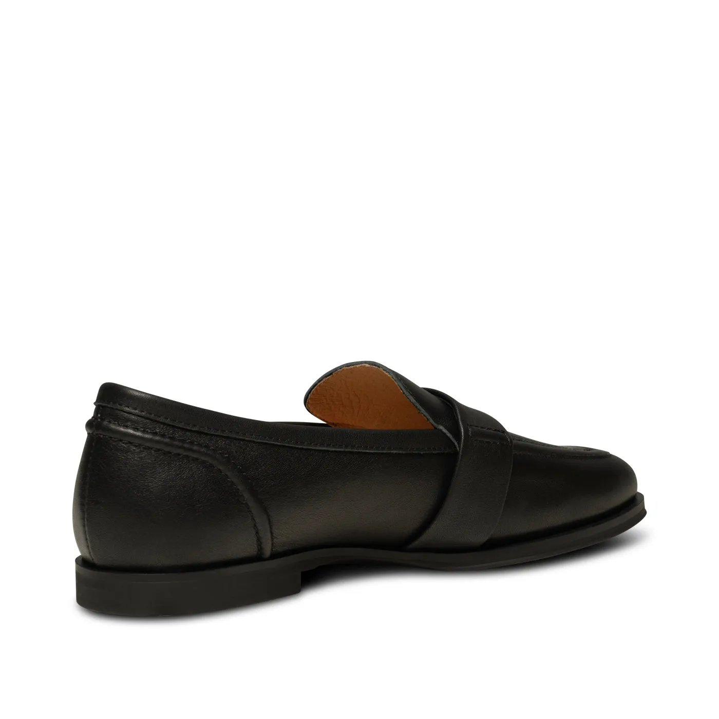 Erika saddle loafer leather - BLACK