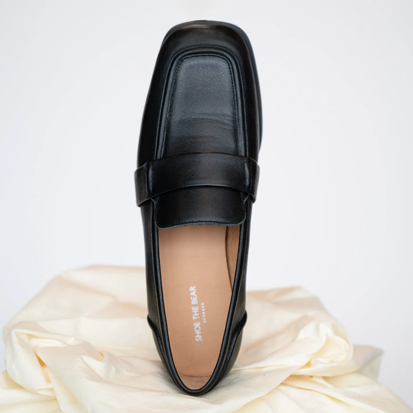 Erika saddle loafer leather - BLACK