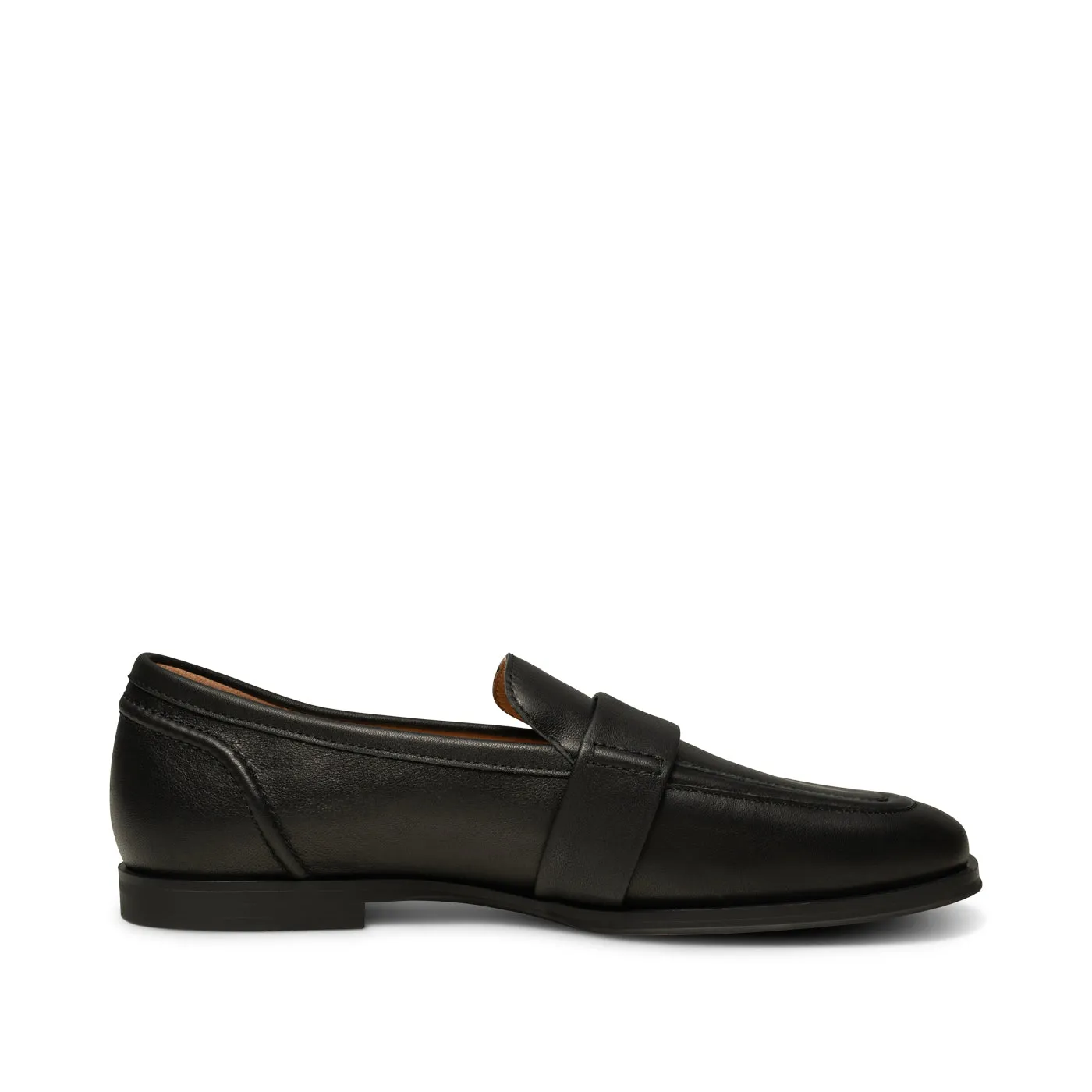 Erika saddle loafer leather - BLACK