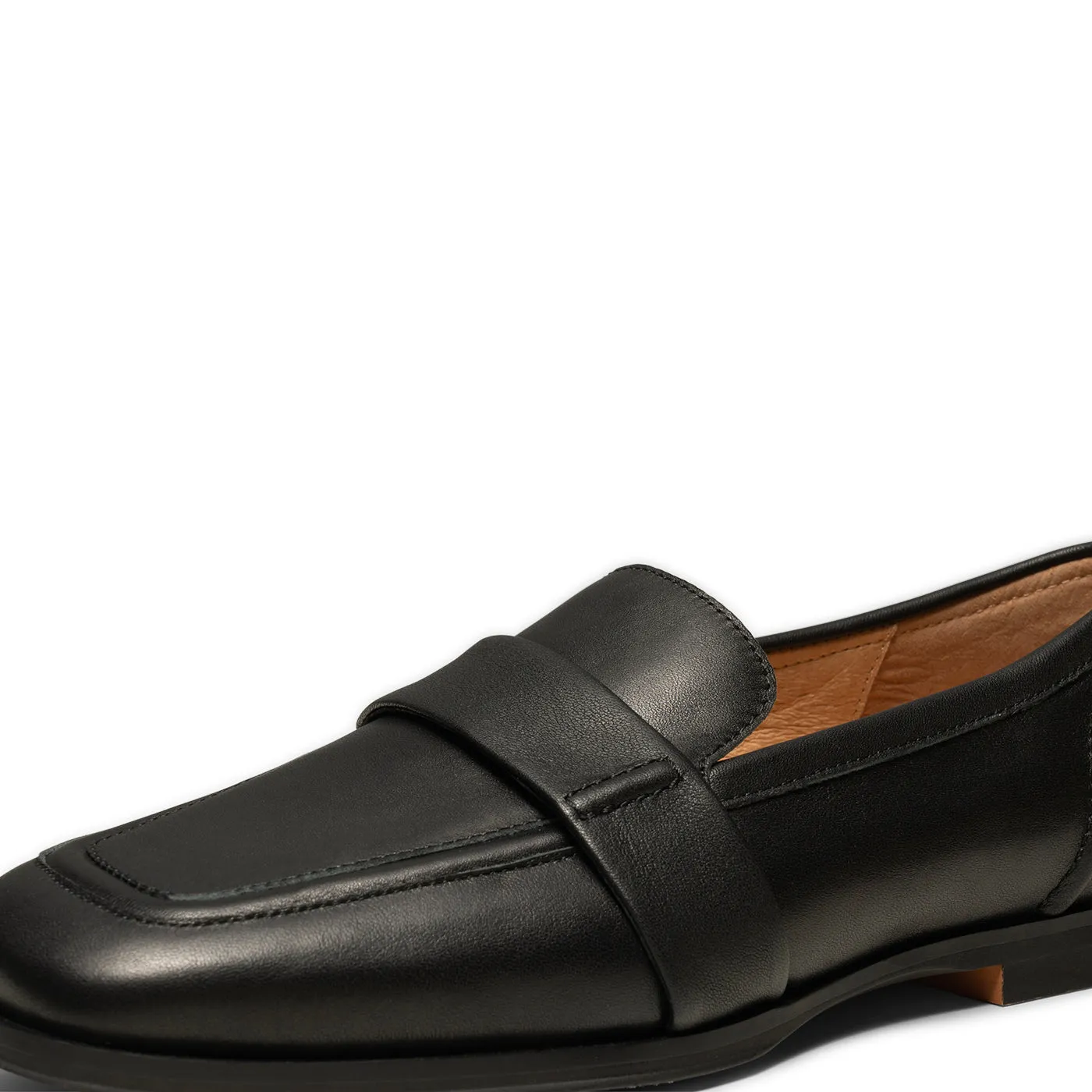 Erika saddle loafer leather - BLACK