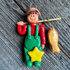 Fisherman Christmas Ornament