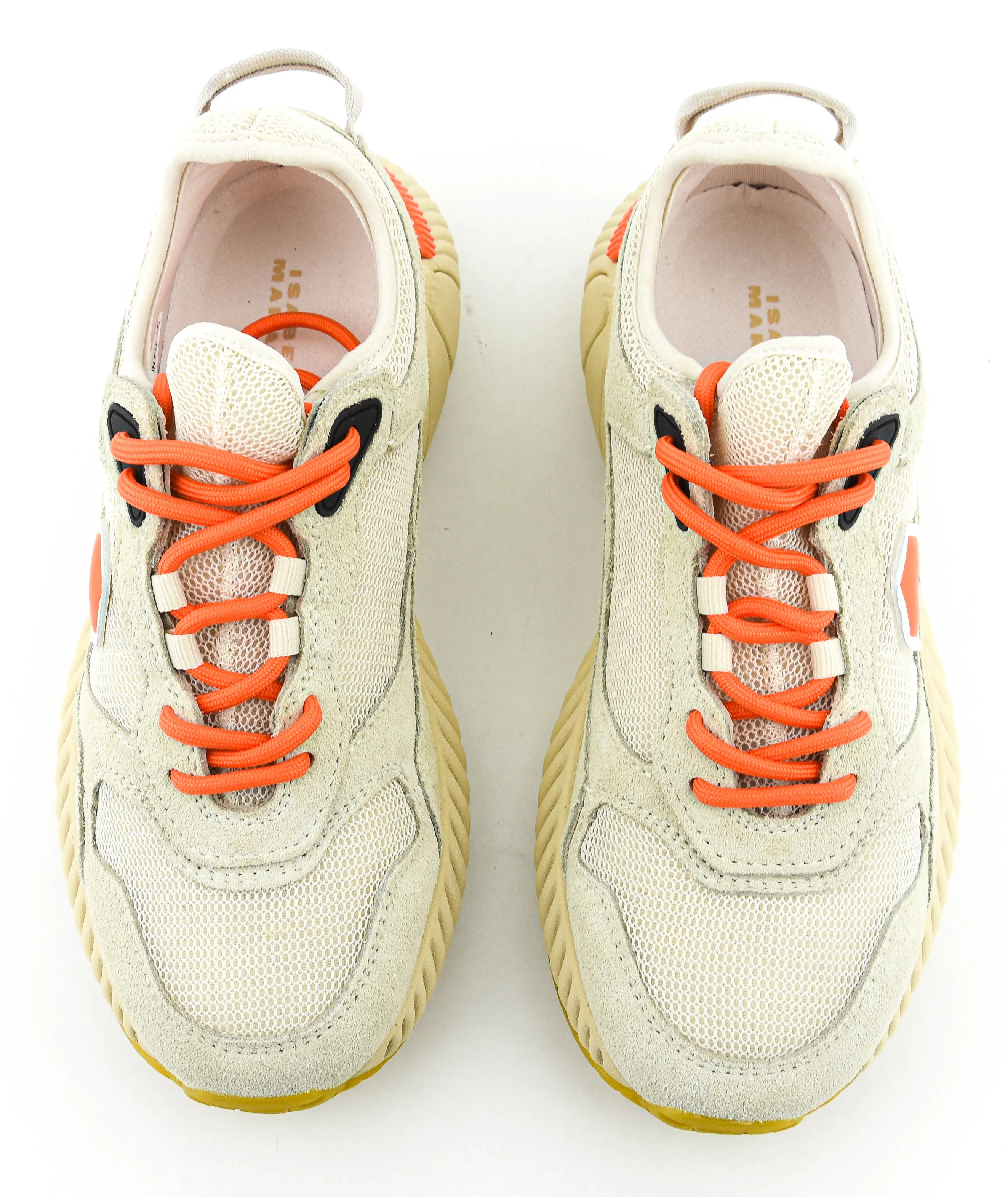 ISABEL MARANT EWIE RUNNING SNEAKER ECRU ORANGE