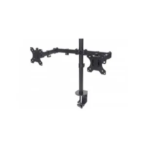 Manhattan 461528 Universal Tilting Dual Swing Arm LCD Monitor Clamp Mount (13" to 32", Black)