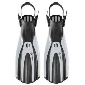 MARES SUPERCHANNEL SHE DIVES GRAY XL OPEN HEEL SCUBA DIVING FINS