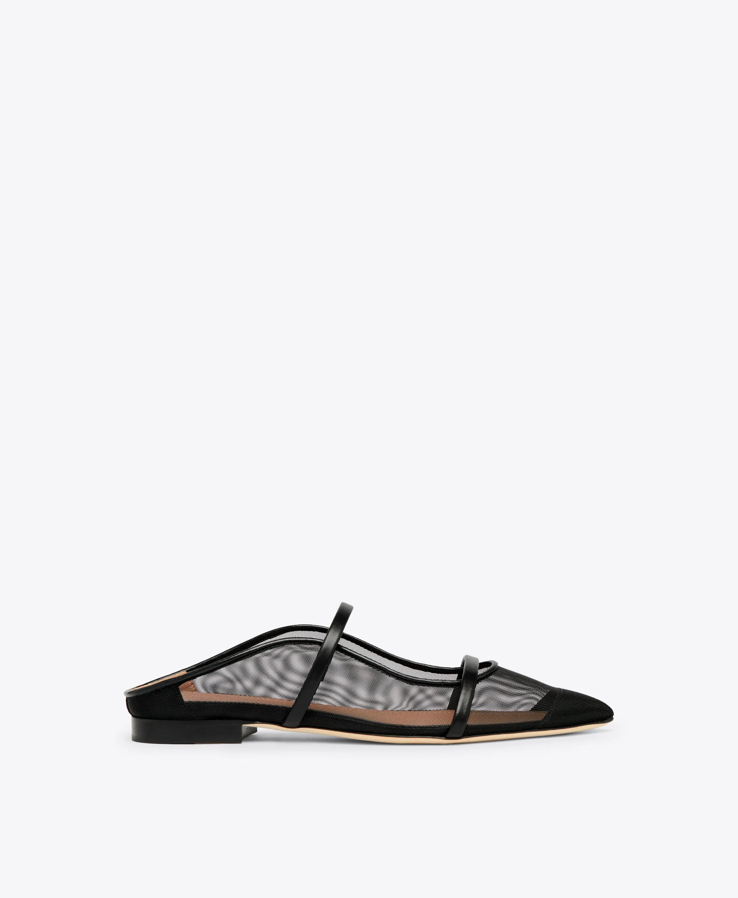 Maureen Black Mesh Flat Mules