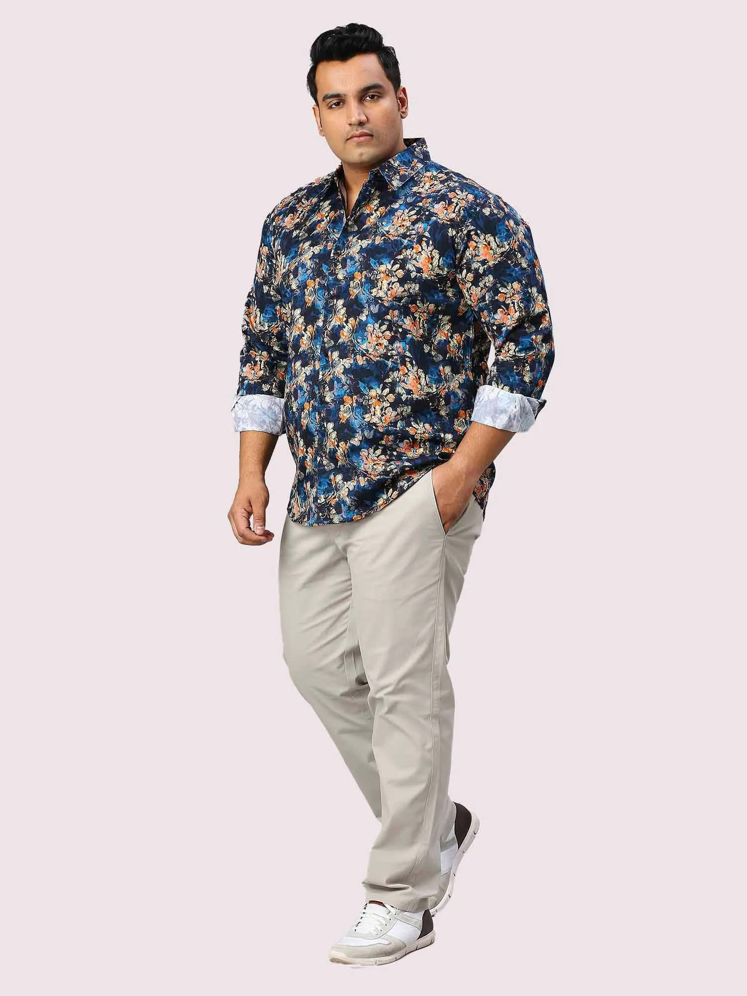 Midnight Miss Digital Printed Full Sleeve Men's Plus Size Shirt