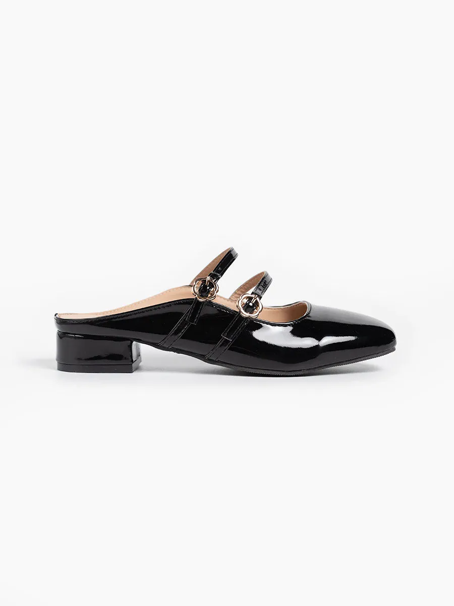 Milyy Mary Jane Glossy Mules