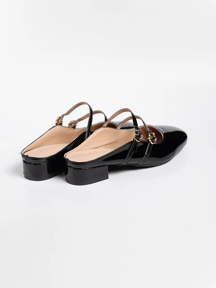 Milyy Mary Jane Glossy Mules