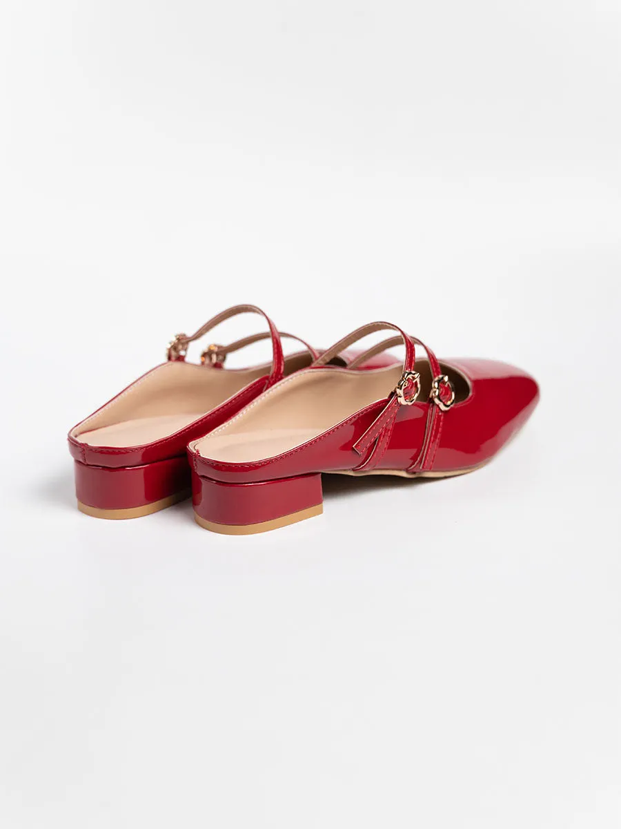 Milyy Mary Jane Glossy Mules