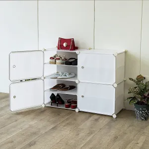 Modular White DIY Shoe Cabinet Rack Storage Organizer Stand