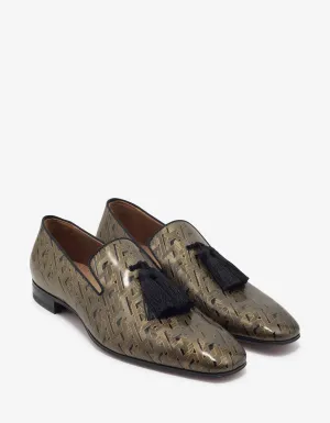 Officialito Black & Gold Patent Leather Loafers -