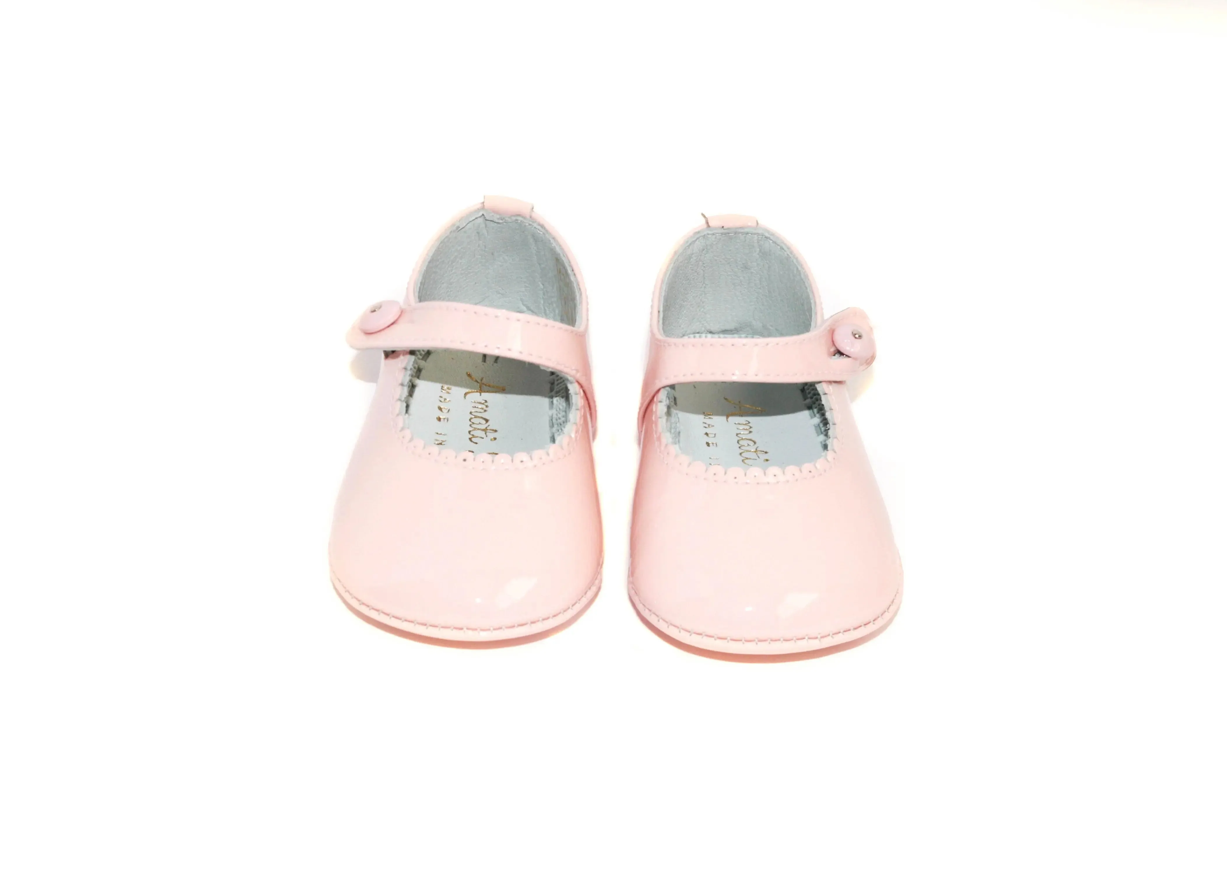 Olivia- Pink Patent Leather Baby Mary Jane Shoes