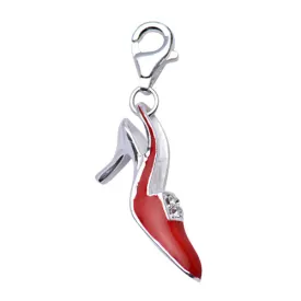 Silver and Red High Heel Charm