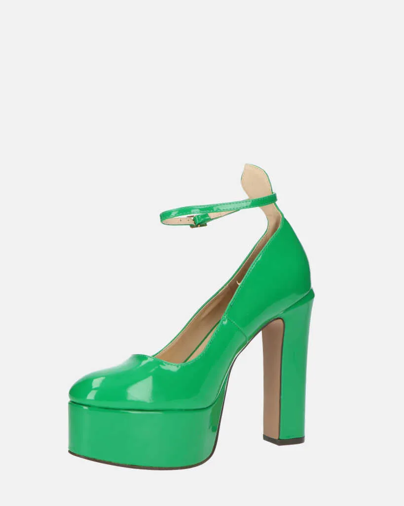 SOLEIL - scarpe con tacco alto in glassy verde