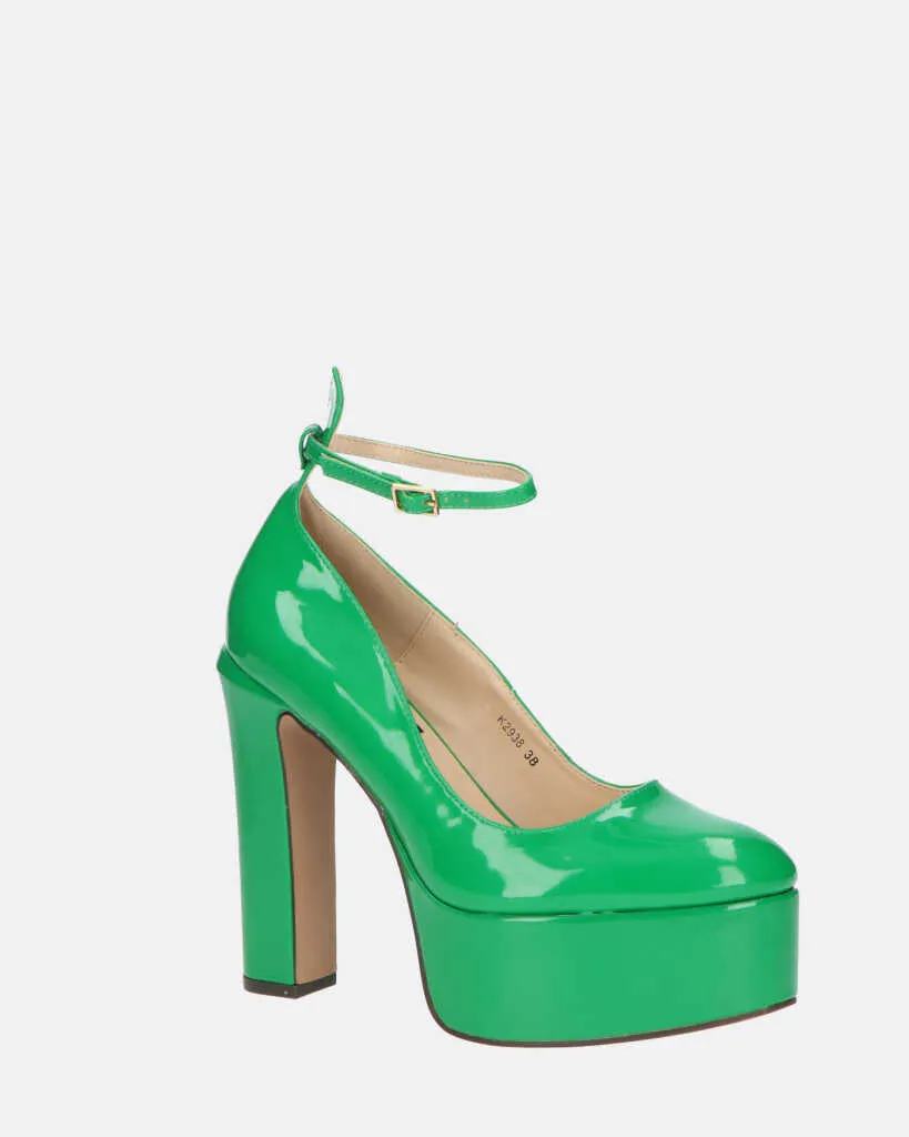 SOLEIL - scarpe con tacco alto in glassy verde