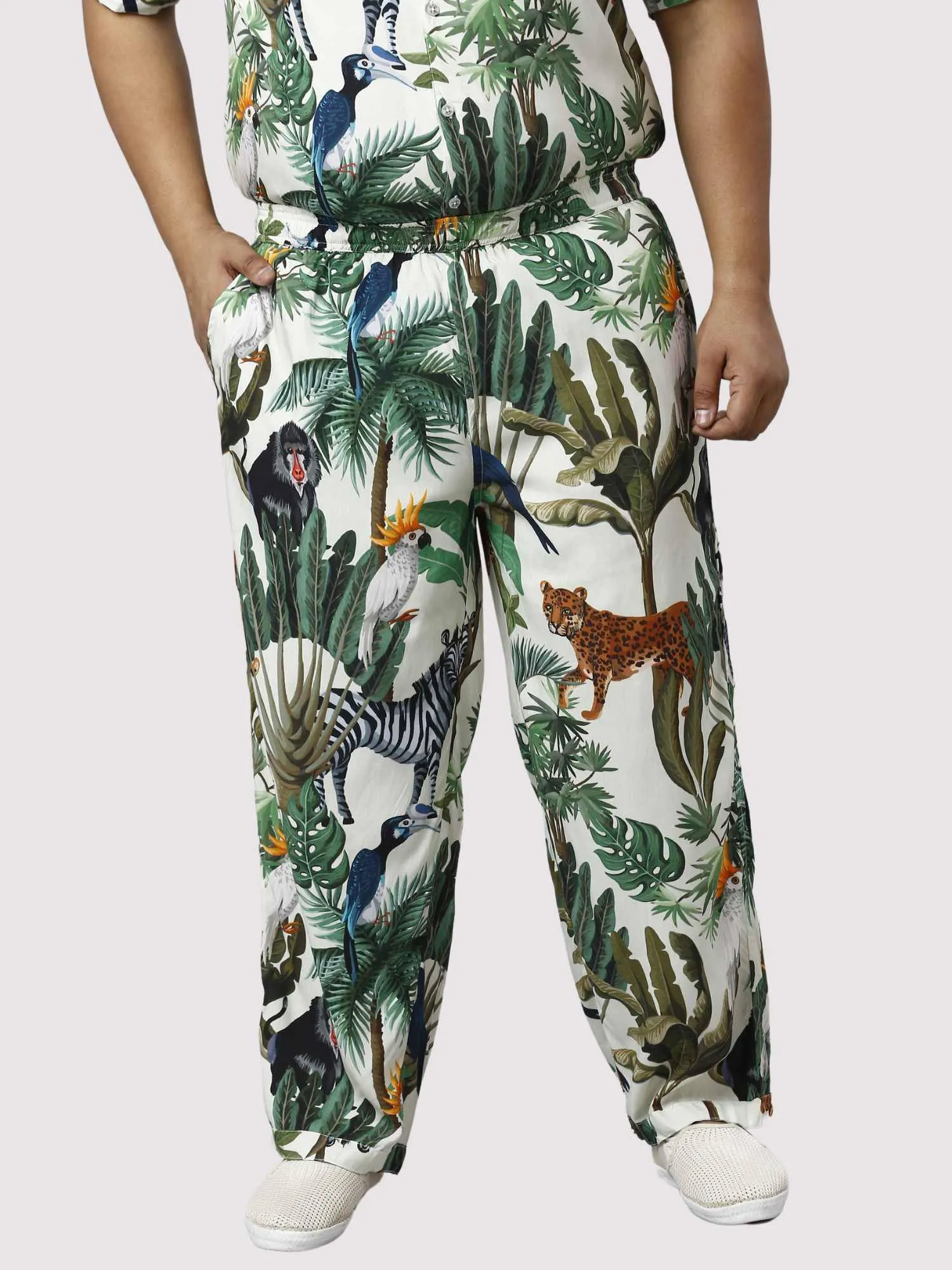 Wild Jungle Digital Printed Full Co-ords Set Men's Plus Size